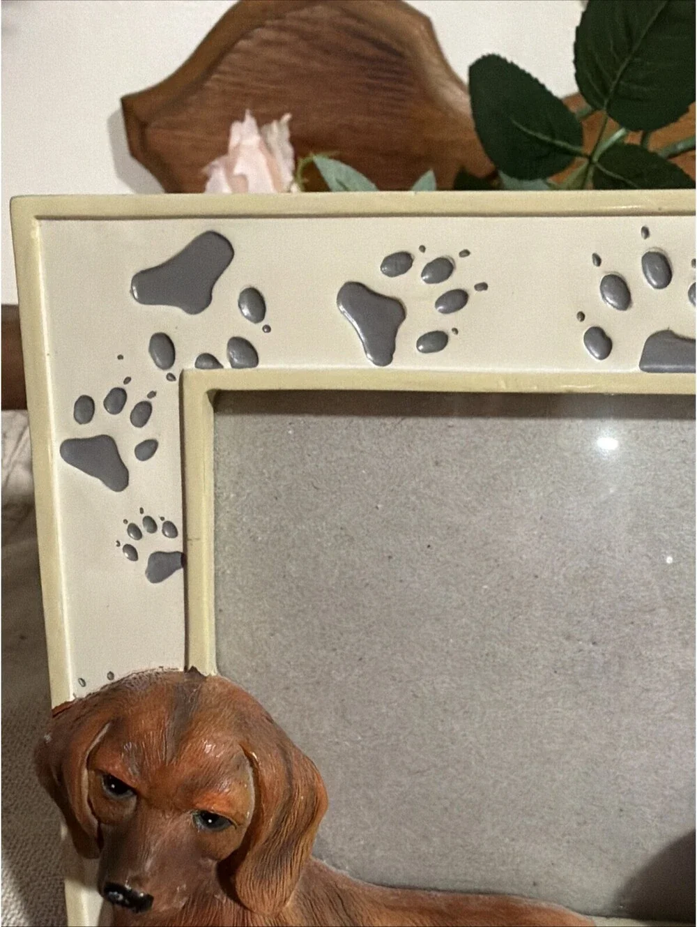 VTG Dachshunds Weiner Dog Puppy Picture Frame Fits 4x6” photo Table Top Desk